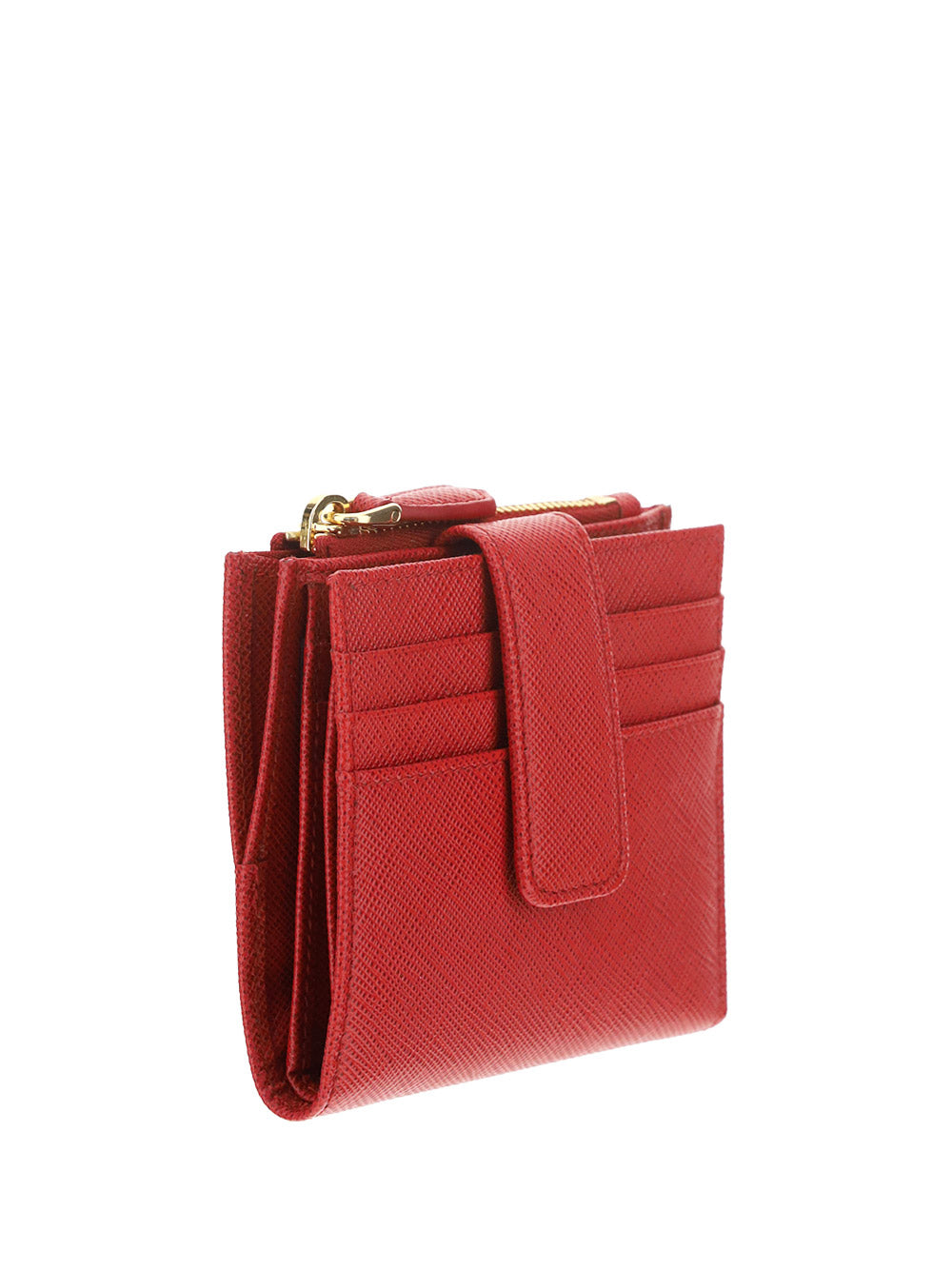 Small Saffiano Leather Wallet - Red