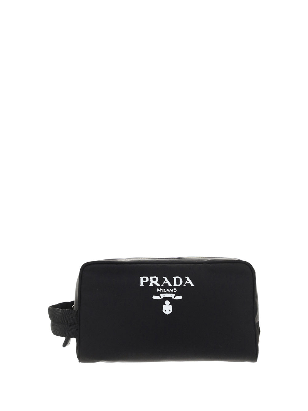 Re-Nylon and Leather Pouch - Black