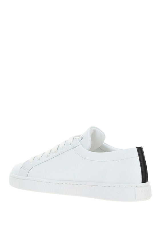 Brushed Leather Sneakers - White