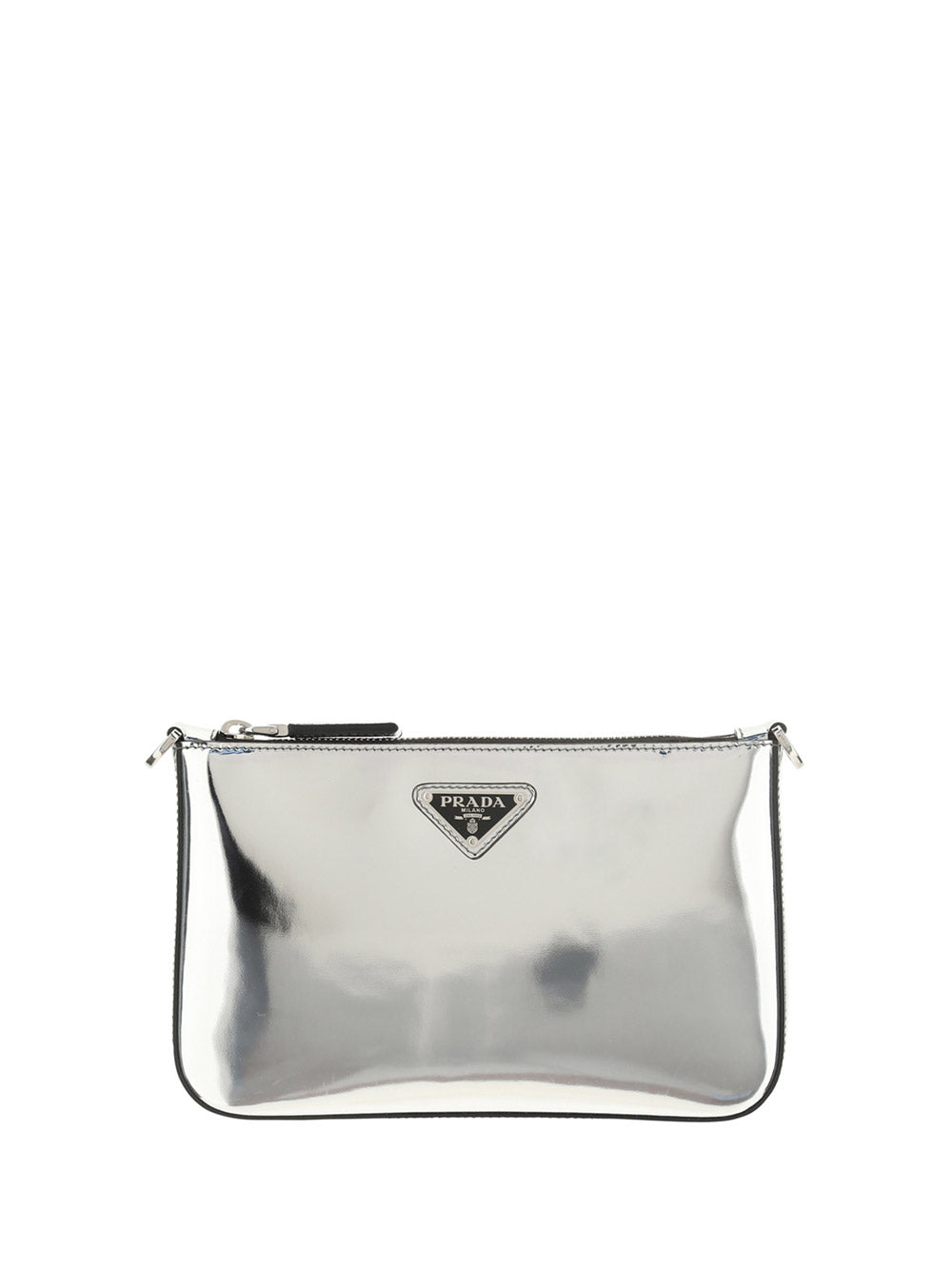 Brushed Leather Shoulder Bag - Silver