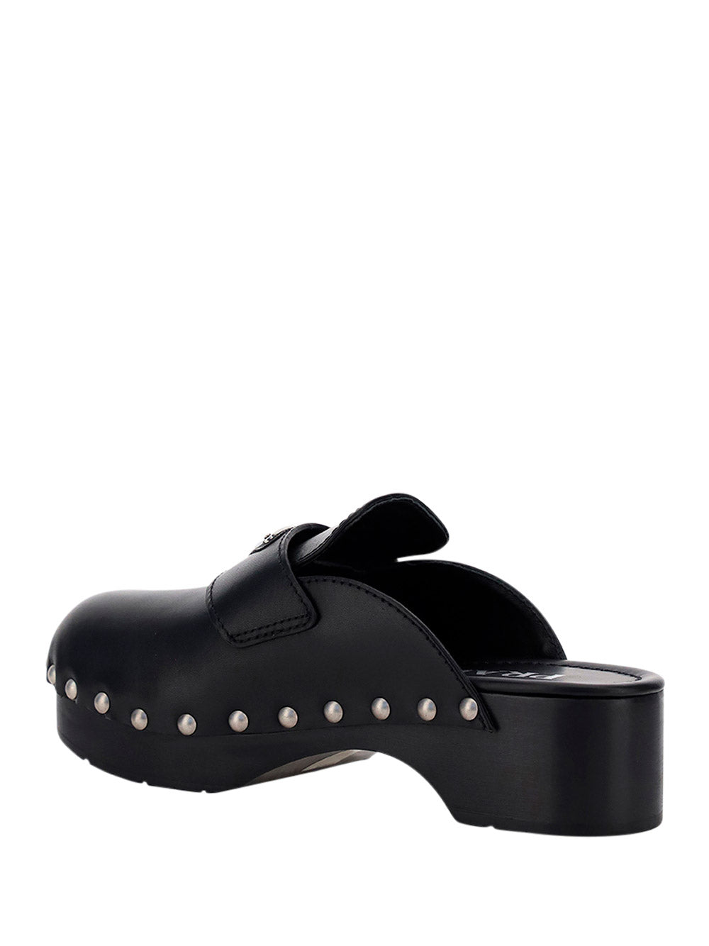 Studded Leather Clogs - Black