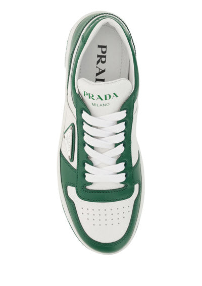 District Perforated Leather Sneakers - White / Green.