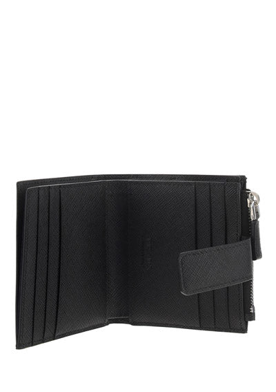 Saffiano Leather Card Holder- Black