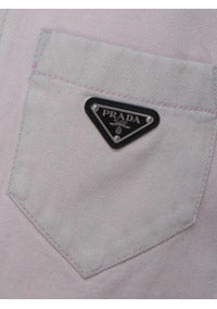 Cropped Organic Denim Jacket - Pale Pink