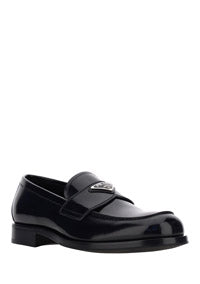 Brushed Leather Loafers - Black