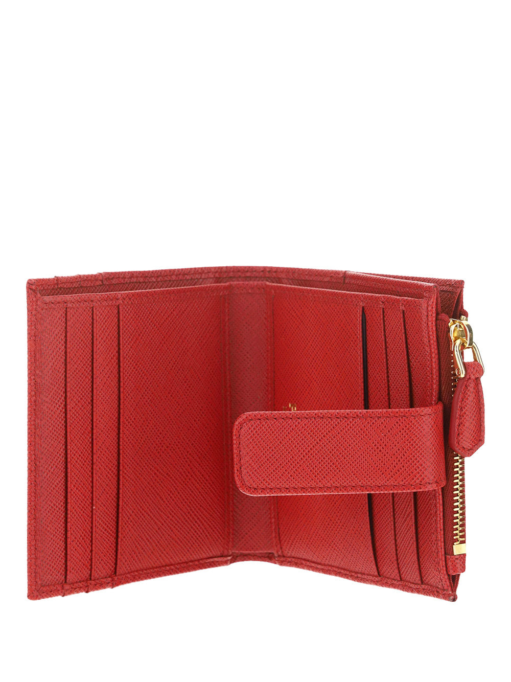 Small Saffiano Leather Wallet - Red