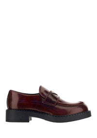 Chocolate Brushed Leather Loafers - Porpora Fume