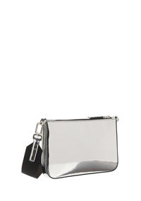 Brushed Leather Shoulder Bag - Silver