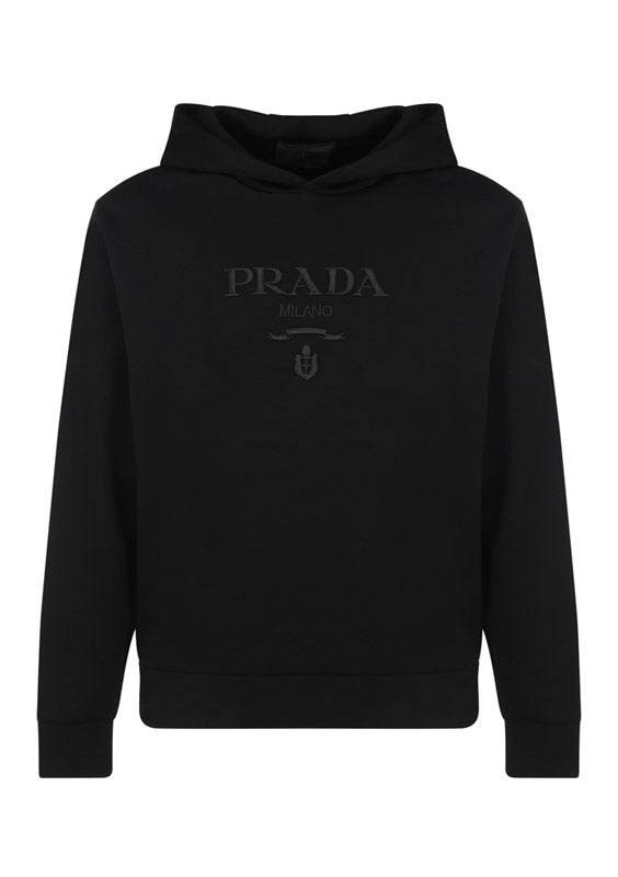 Logo-Embroidered Drawstring Hoodie - Black