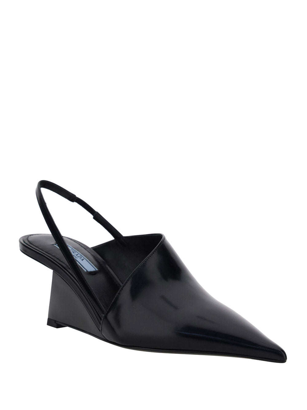 Brushed Leather Slingback Pumps - Black