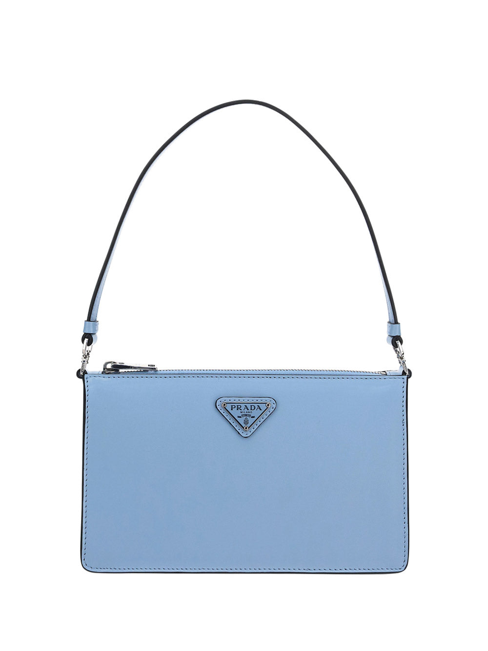 Brushed Leather Mini Bag - Light Blue