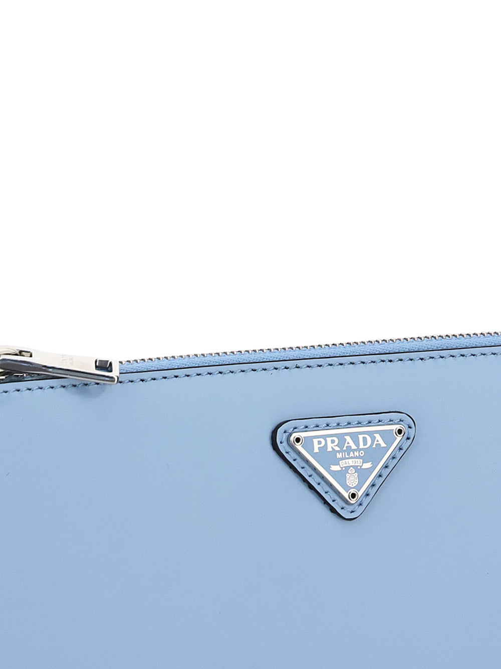 Brushed Leather Mini Bag - Light Blue