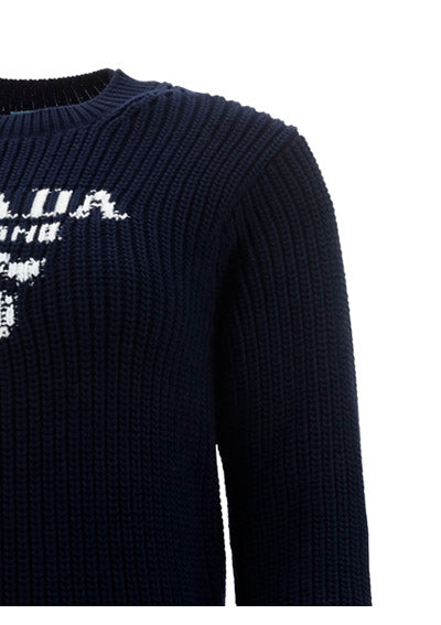 Cotton Crew-neck Sweater - Navy