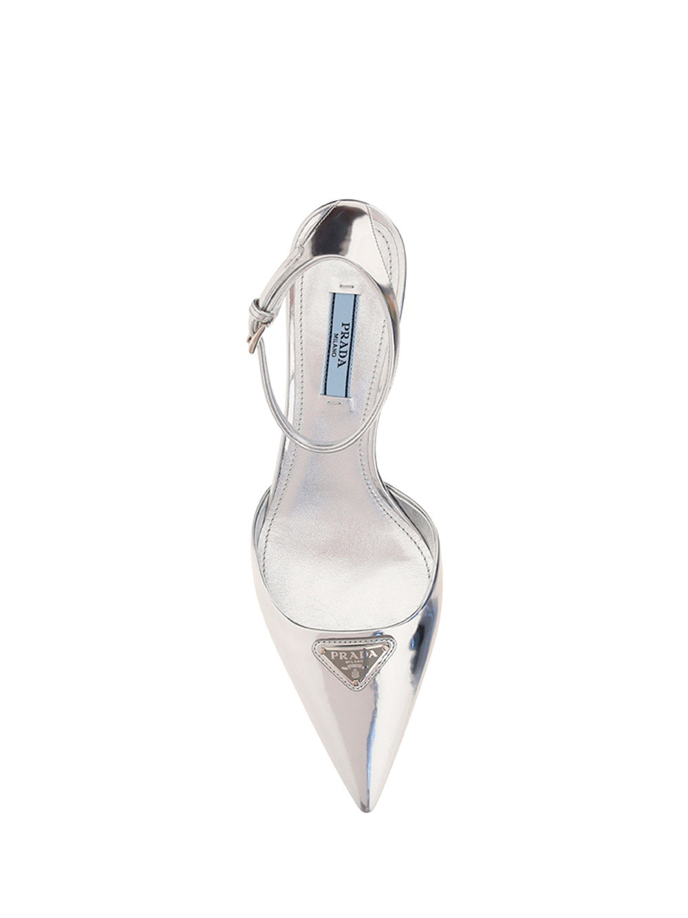 Brushed leather slingback pumps - Silver