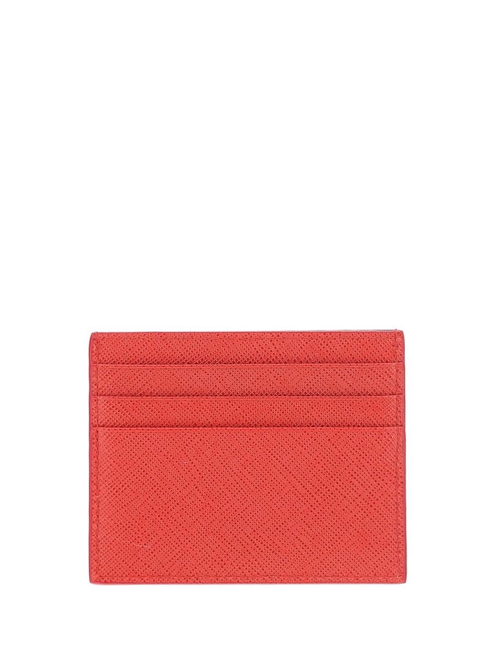 Saffiano Leather Card Holder - Fiery Red