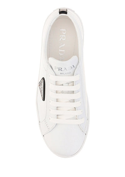 Brushed Leather Sneakers - White