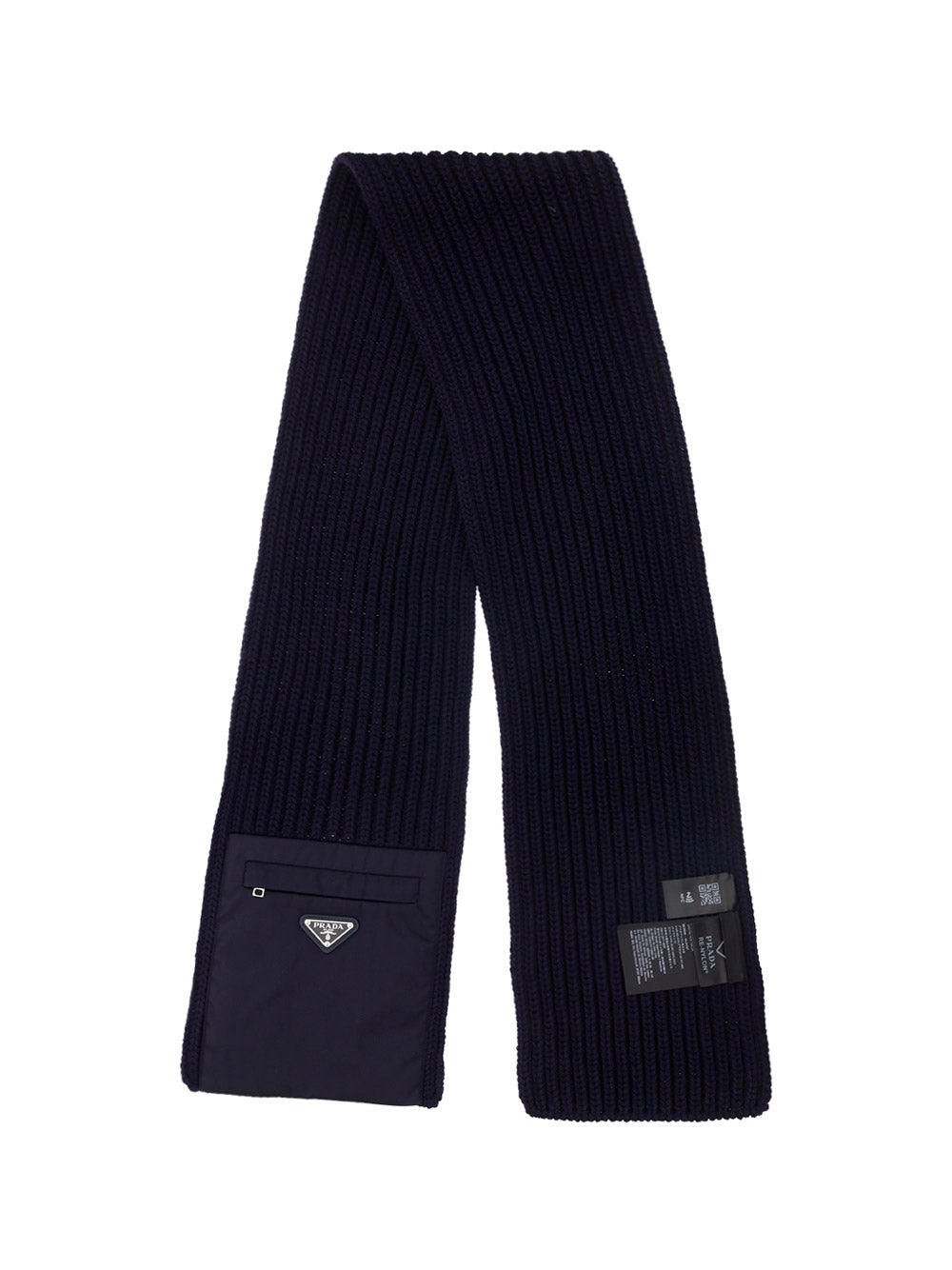 Re-Nylon Gabardine and Wool Scarf - Navy