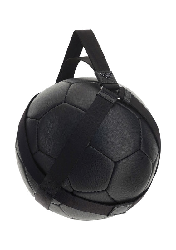 Saffiano Leather Soccer Ball - Black