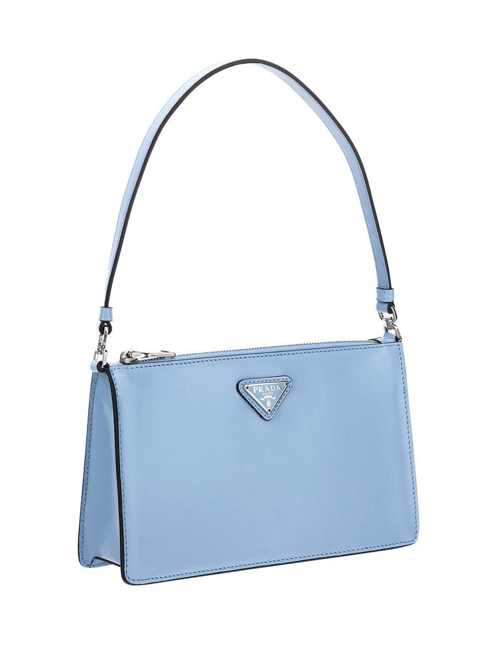 Brushed Leather Mini Bag - Light Blue