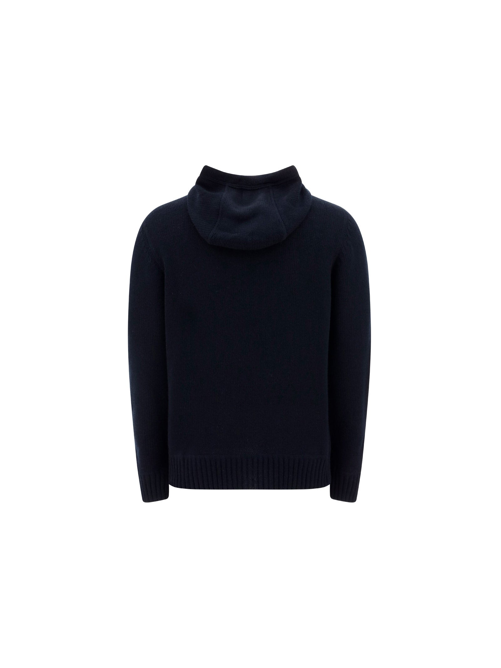 Logo Knit Hooded Sweater - Navy.