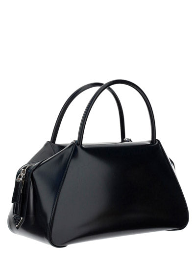 Medium Brushed Leather Supernova Handbag - Black