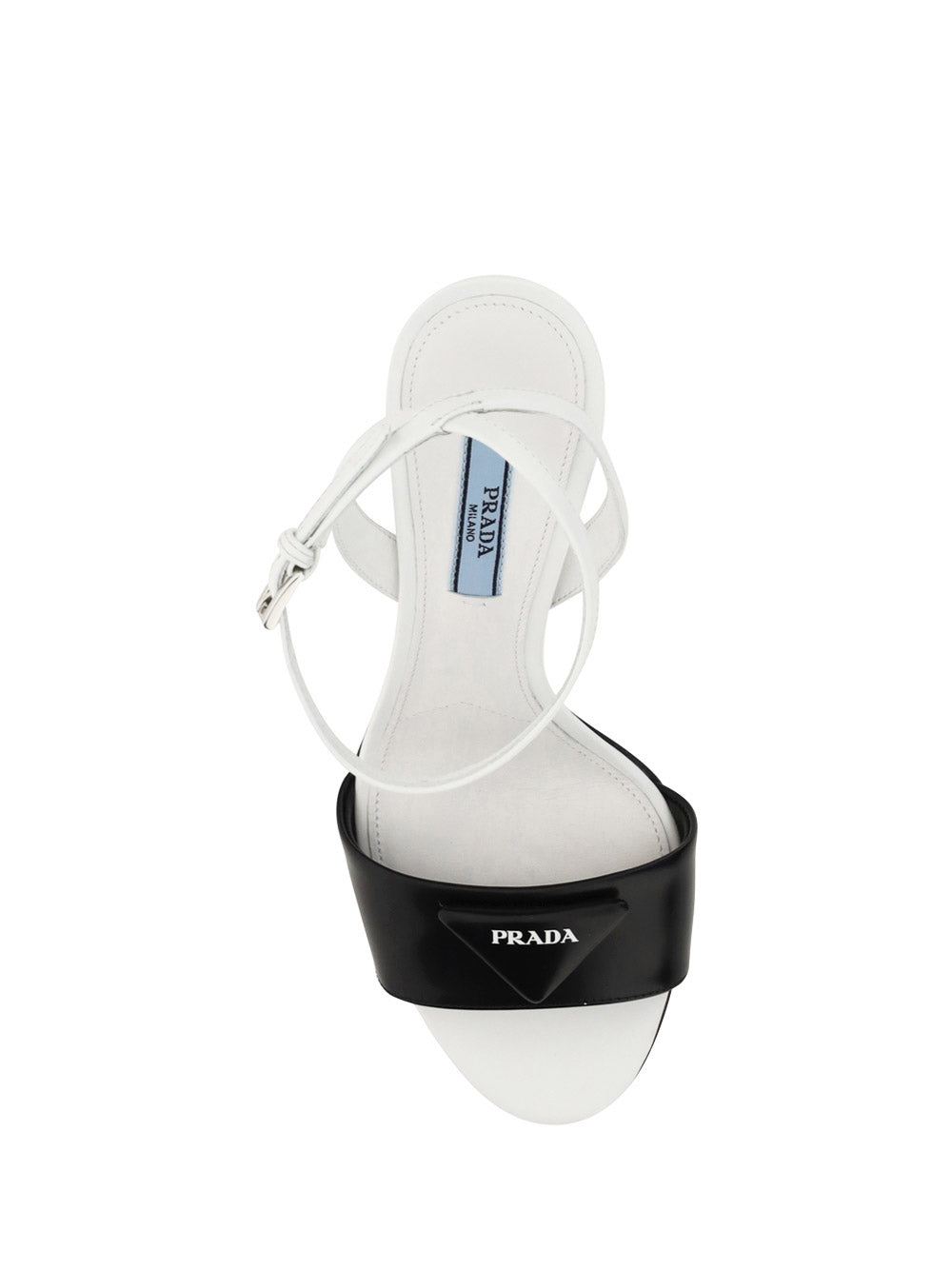 Brushed Leather Sandals - White / Black