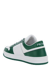 District Perforated Leather Sneakers - White / Green.