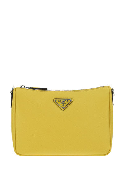 Saffiano Leather Shoulder Bag - Bright Yellow N