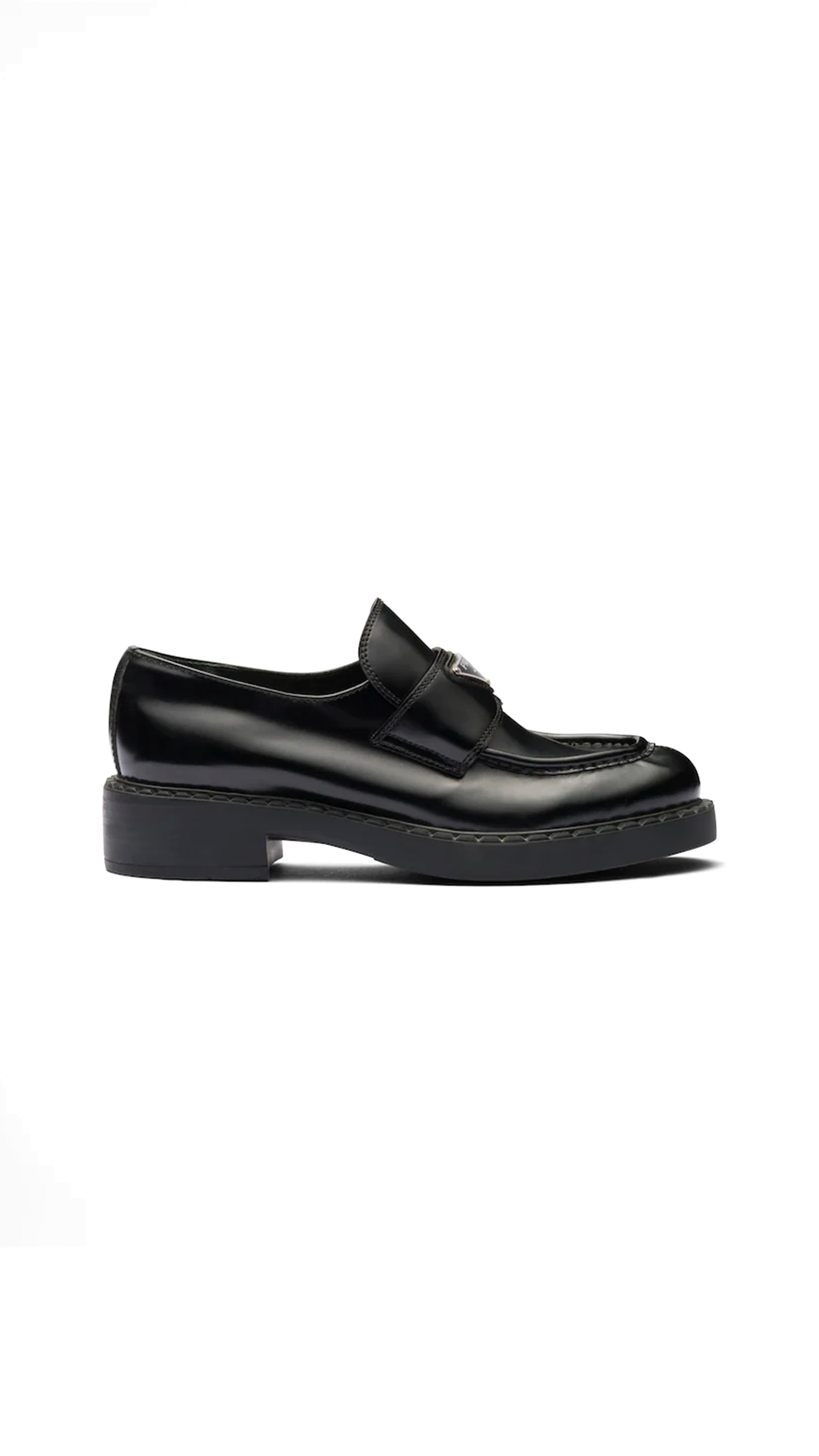 Brushed Leather Loafers - Black