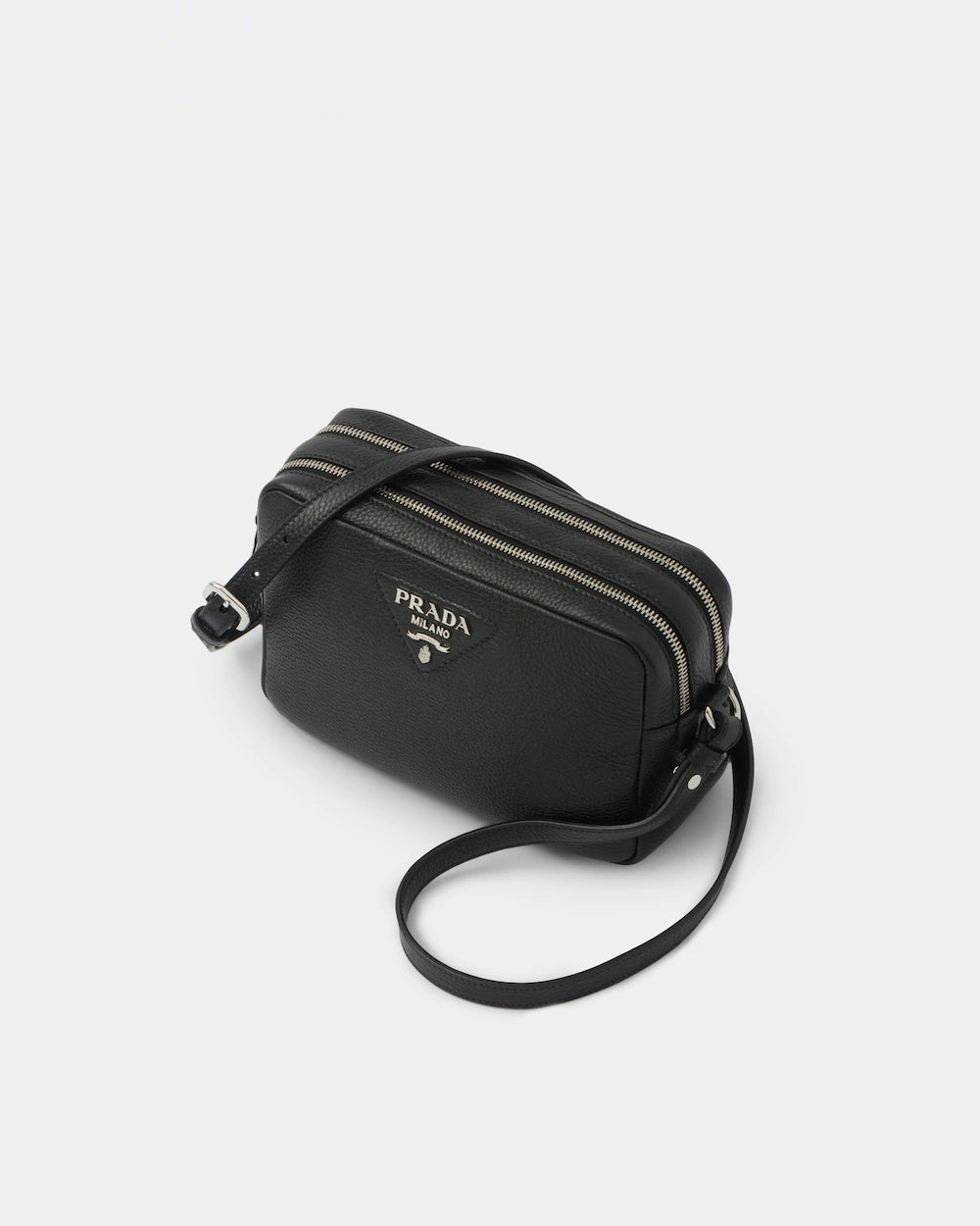 Leather Bag with Shoulder Strap - Black