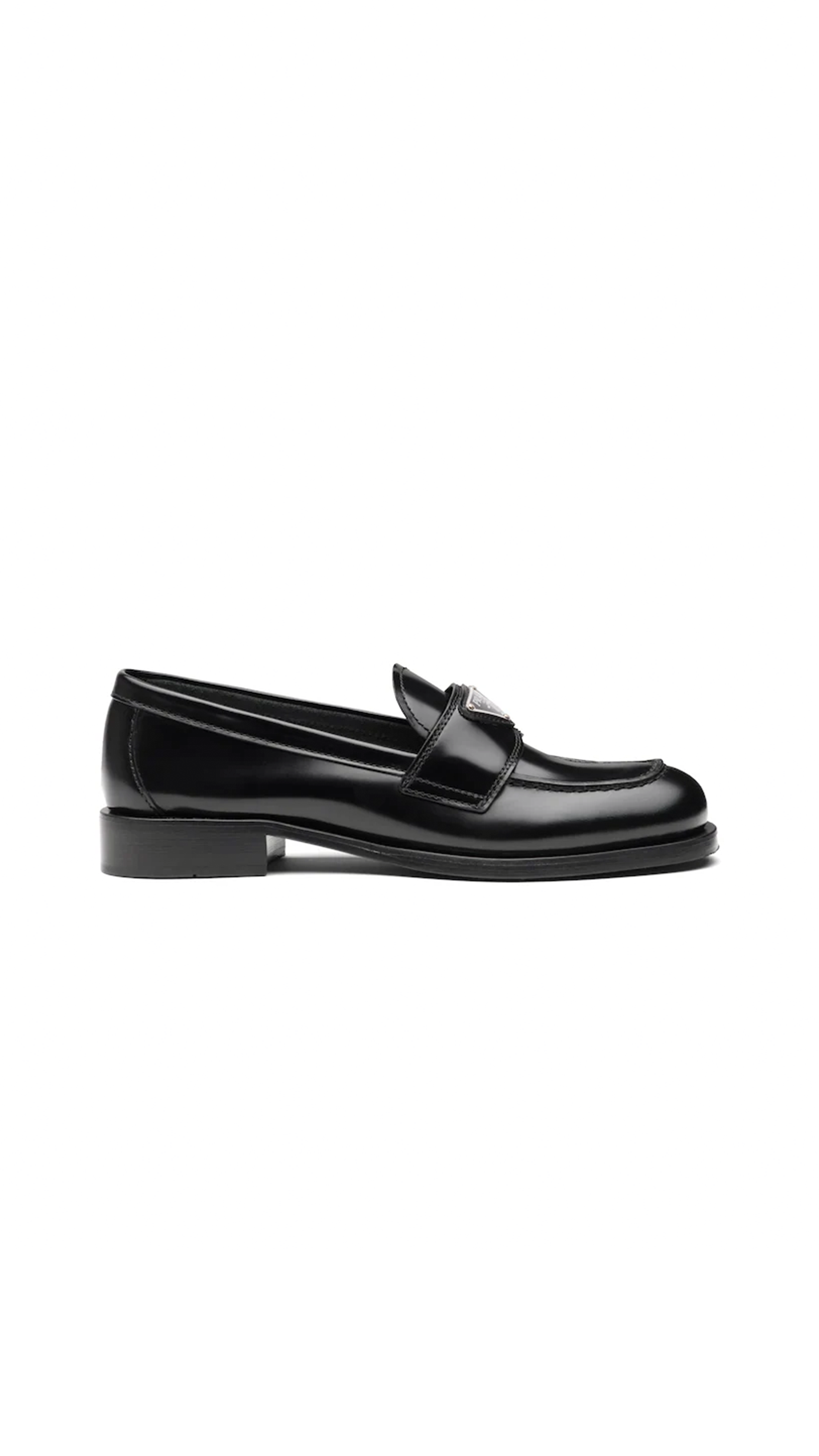 Unlined Brushed Leather Loafers - Black