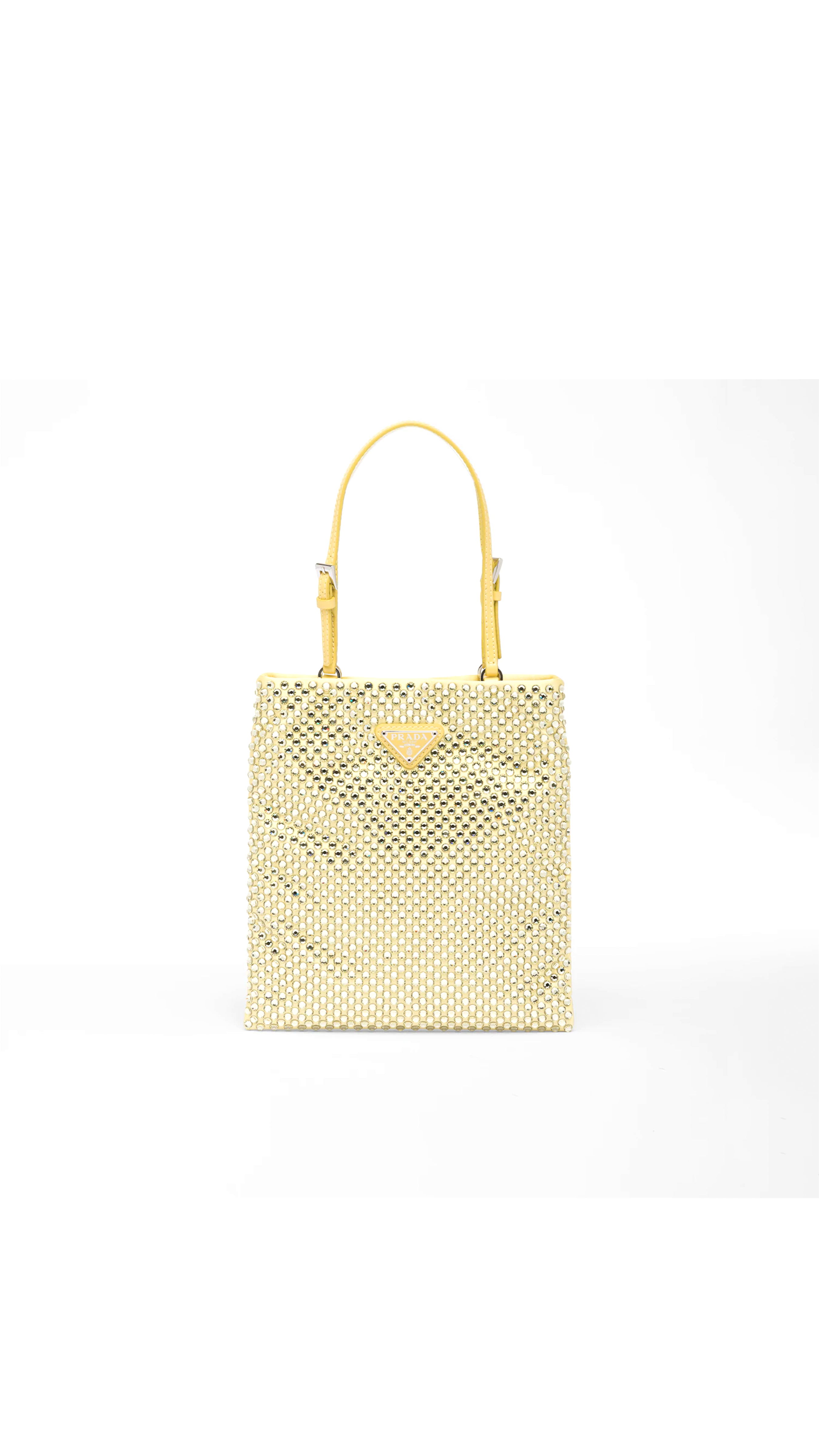 Satin Handbag with Crystals - Pineapple