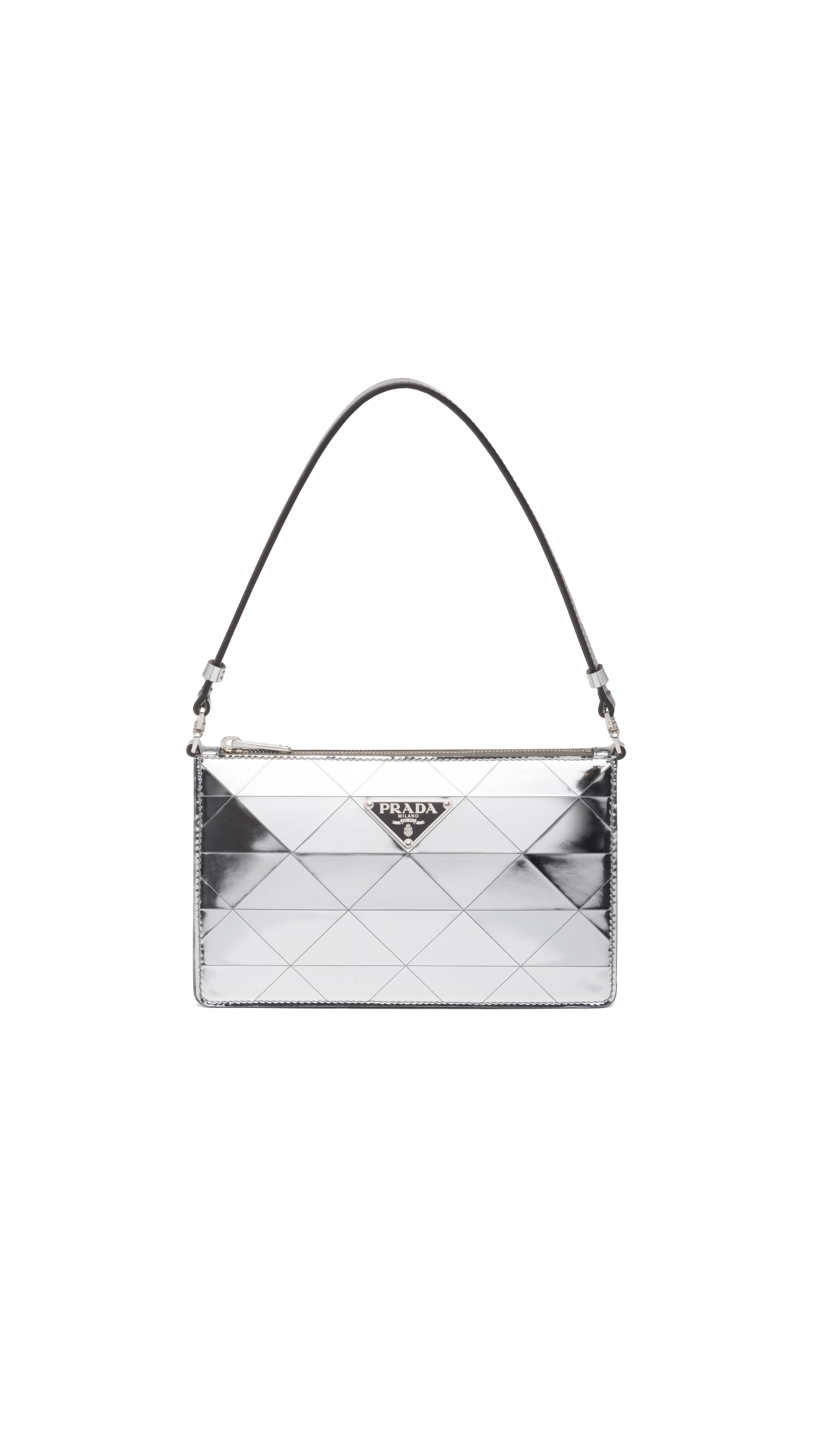 Metallic Leather Mini-Bag - Silver.