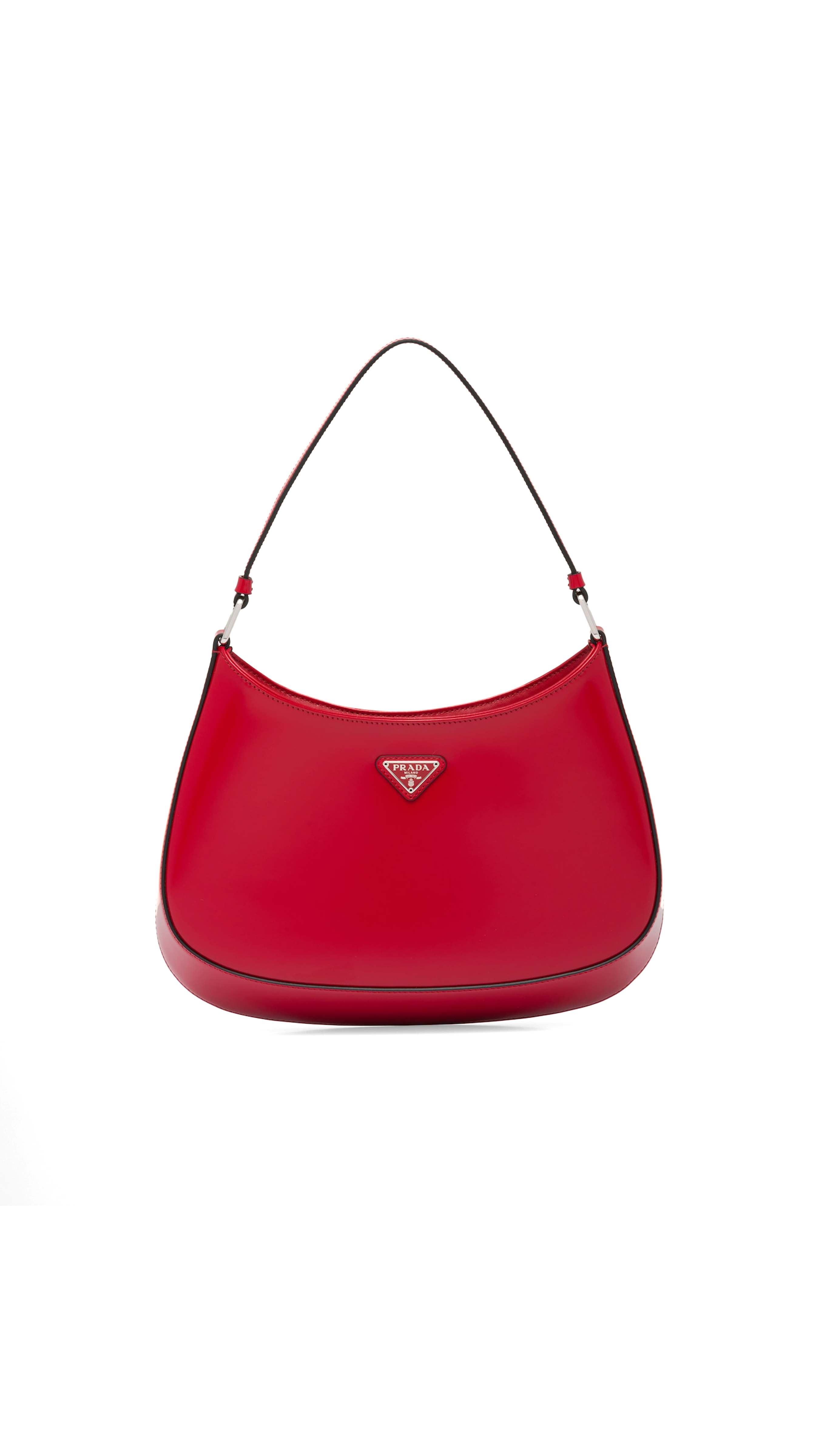 Cleo Brushed Leather Shoulder Bag - Scarlet