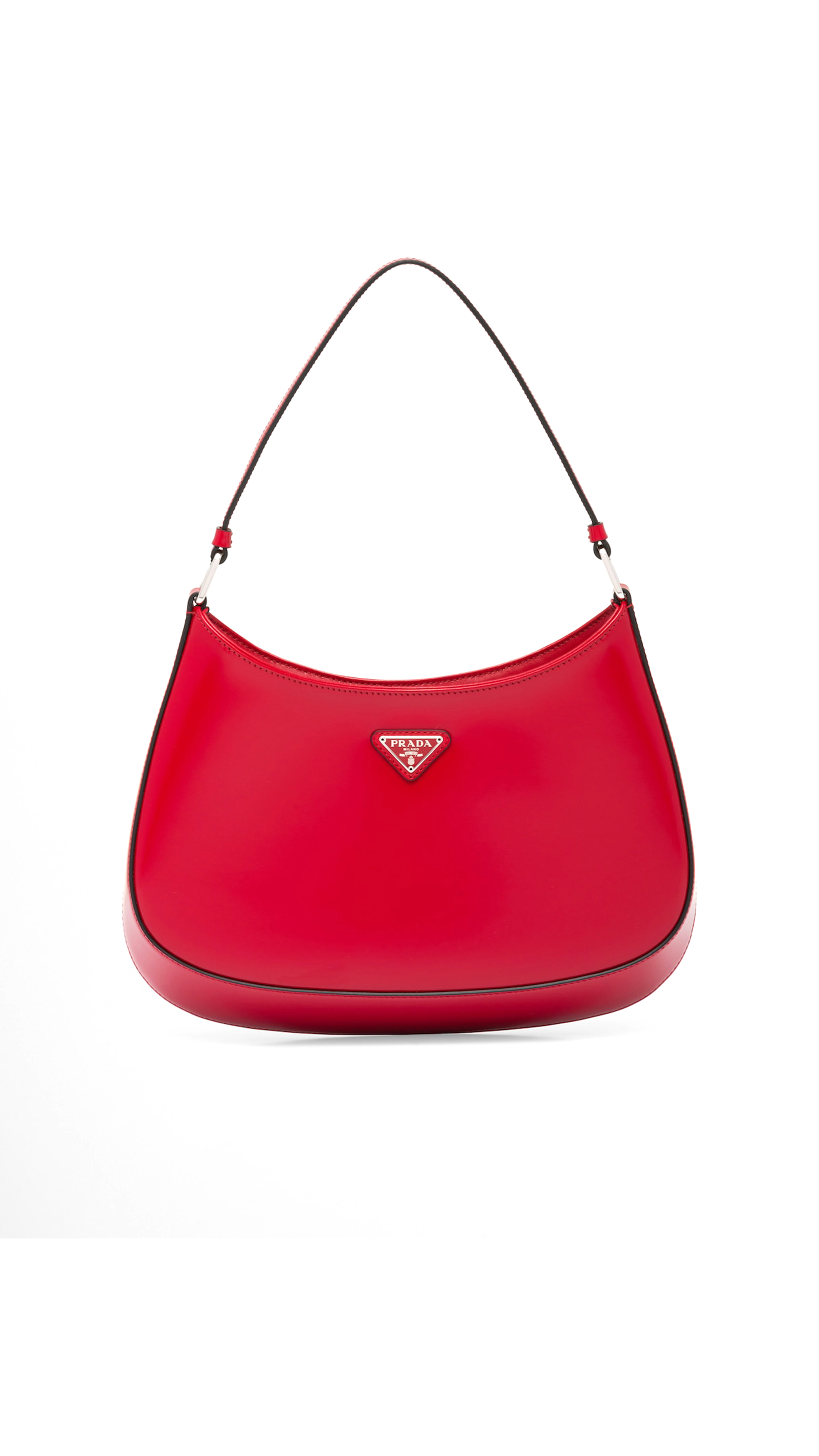 Cleo Brushed Leather Shoulder Bag - Scarlet